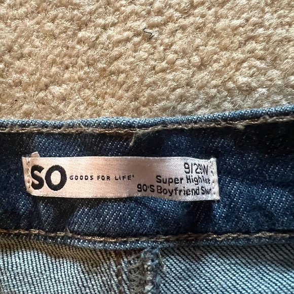 SO Dark Blue Distressed Jean Shorts - Picture 3 of 3